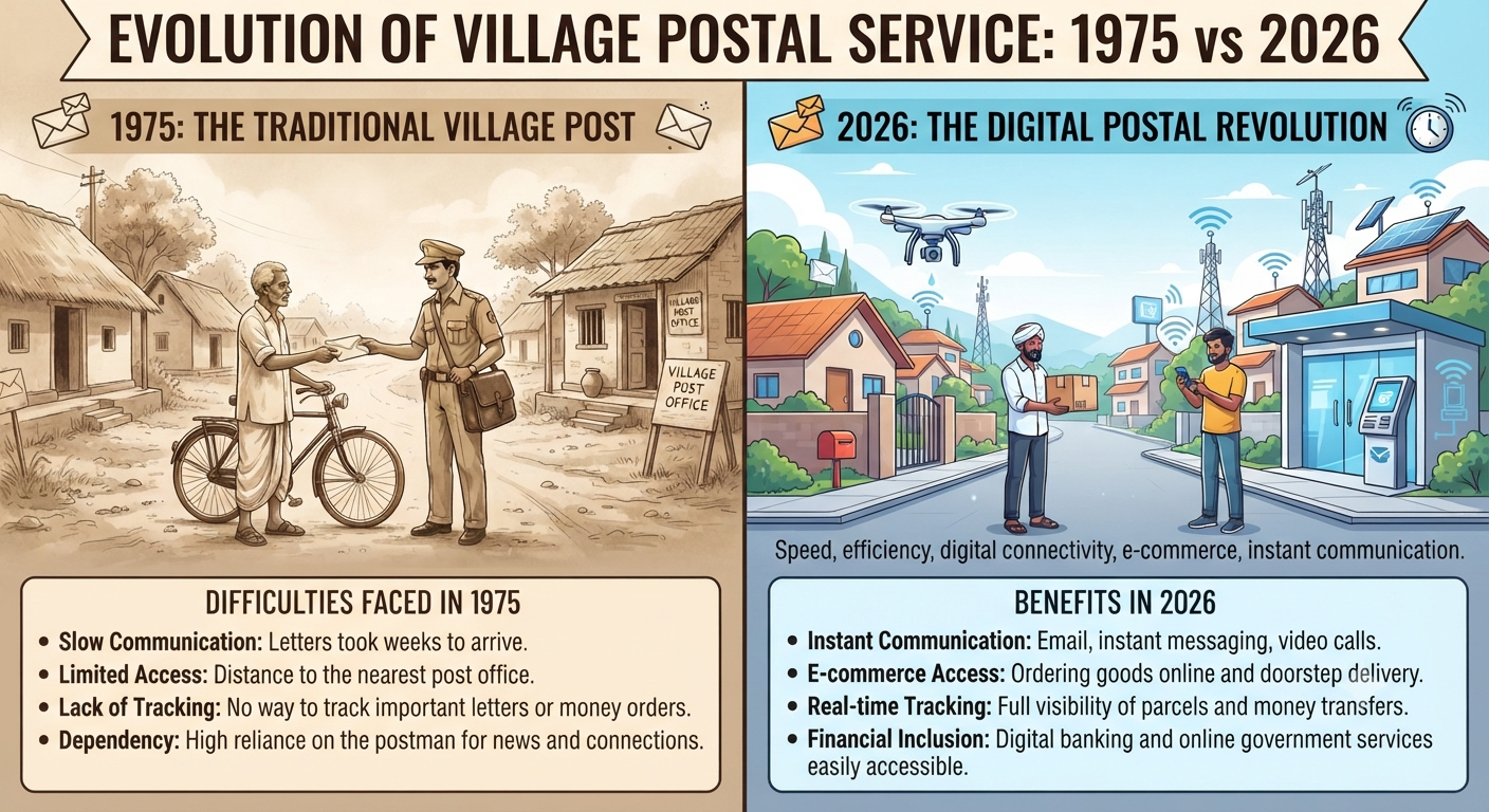 Evolution of Village Postal Service: 1975 vs 2026