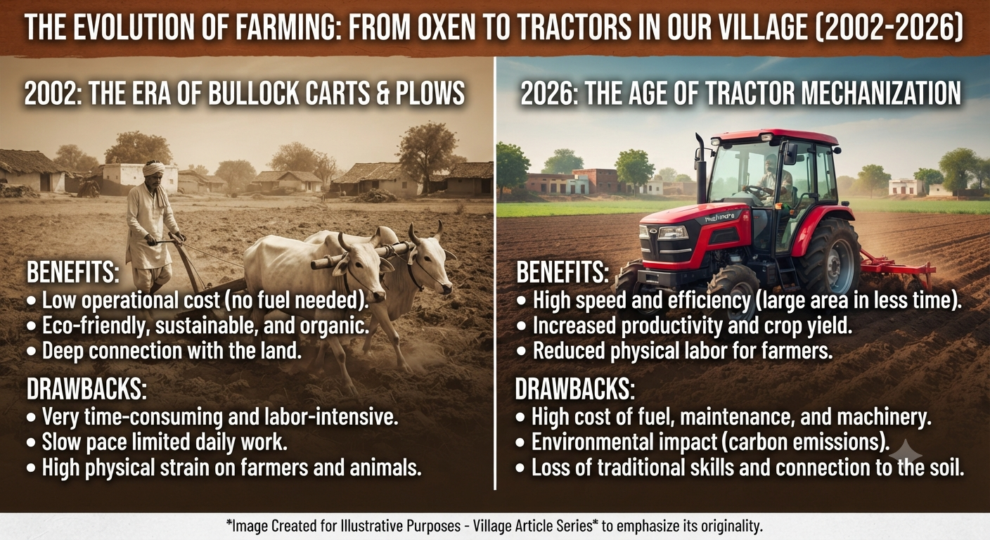 The Evolution of Farming: From Oxen to Tractors in Our Village (2002-2026)